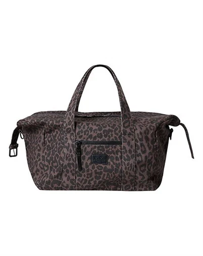 Lala Berlin - Printed Canvas Taske - Chocolate Brown Leo